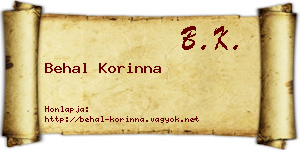 Behal Korinna névjegykártya