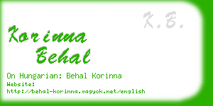 korinna behal business card